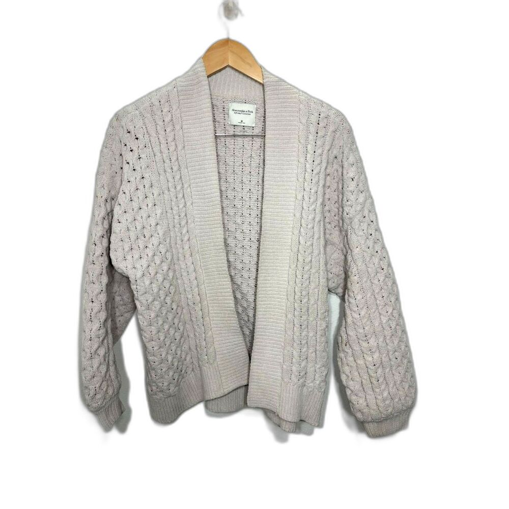 Abercrombie & Fitch Cream Cable Knit Cardigan